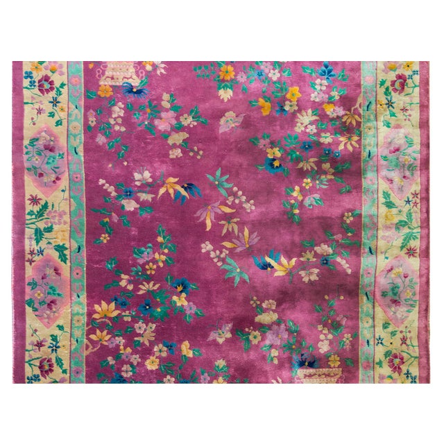 Textile Early 20th Century Chinese Art Deco Rug For Sale - Image 7 of 15
