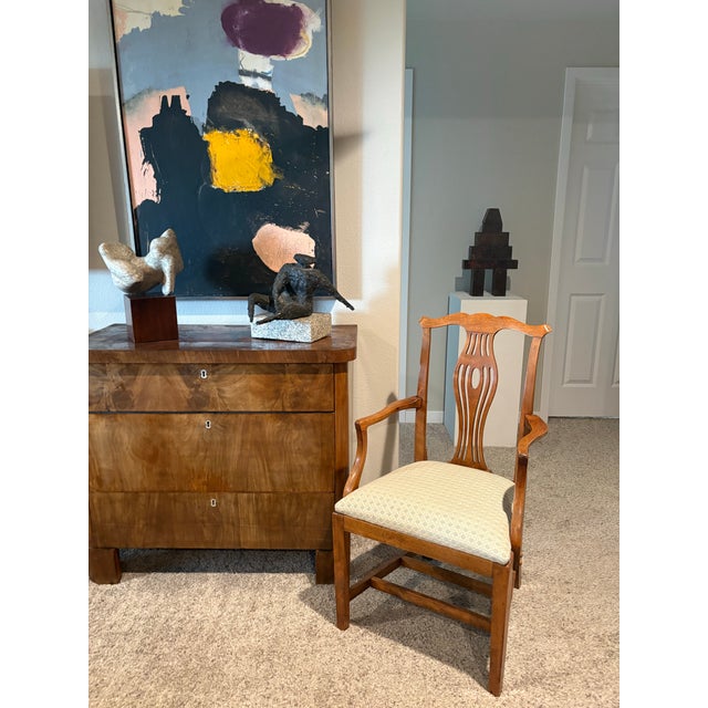 Burnt Umber Vintage Pair of Georgian III Style Mahogany Armchairs With Upholstered Seats For Sale - Image 8 of 12