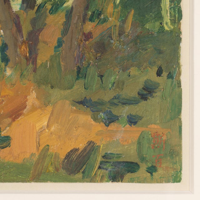 Wooded Landscape Oil Painting on Paper, Circa 1900-25 For Sale - Image 4 of 7
