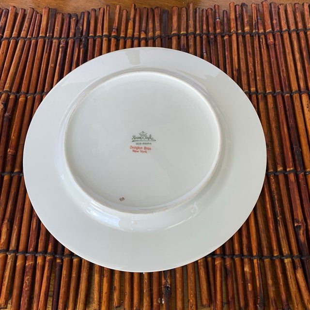 Early 1900s Rosenthal Selb Bavaria for Ovington Bros Set of 6 Hand-Painted Floral Gold Rim Plates For Sale - Image 11 of 16