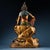 Painted Gilt‑Bronze Water‑Moon Guanyin Statue, Chinese Free‑Seated Avalokiteshv Figure For Sale - Image 4 of 10