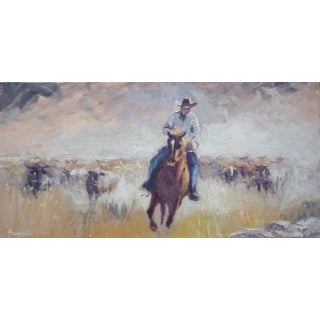 Sean Wu Original Oil Painting of Cowboy For Sale