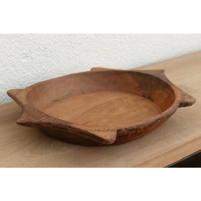 Traditional Handcarved "Star" Shape Dough Bowl For Sale - Image 3 of 6
