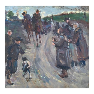 Socialist Realism Oil Painting, Ukrainian Artist Sokolovsky, 1970s 42-44 For Sale