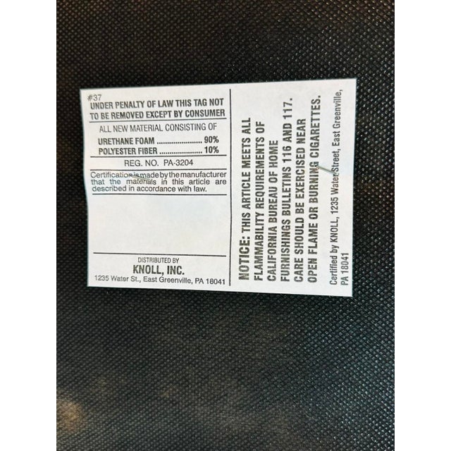 Charles Pfister for Knoll Cream Leather Lounge Chair, Labeled, American 1980's For Sale - Image 16 of 17