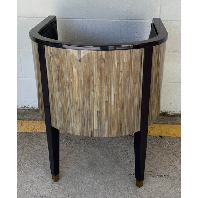Dark Gray Jonathan Charles Terra Barrel Back Dining Chairs Pair For Sale - Image 8 of 8