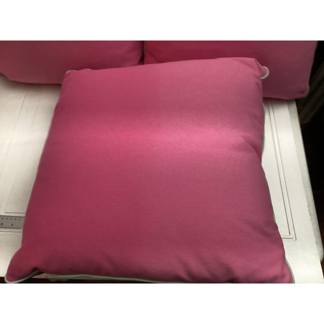 Elevate your space with this chic set of three designer pink decorative Linen pillows. Featuring a sophisticated palette...