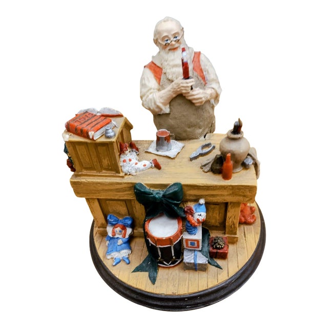 1990s Resin Figurine From the Norman Rockwell Collection: Santa's Workshop For Sale