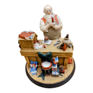 1990s Resin Figurine From the Norman Rockwell Collection: Santa's Workshop