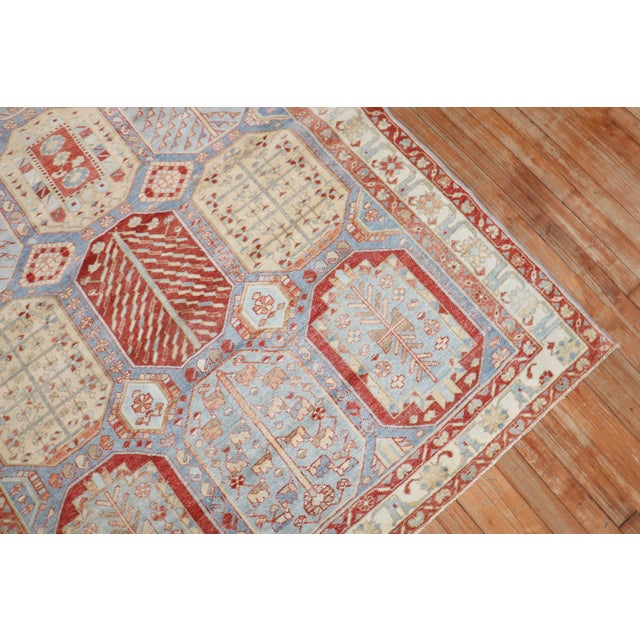 Early 20th Century Sky Blue Persian Bakhtiari Rug - 4'11" x 6'8" For Sale - Image 9 of 11