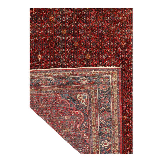 Fine Hand Knotted Persian Antique Hossin Abad Rug For Sale - Image 4 of 13