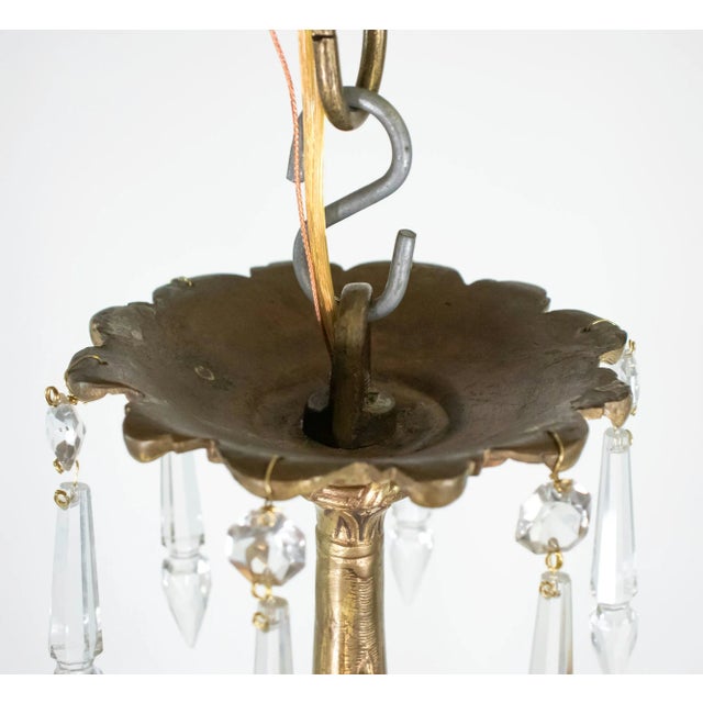 Rococo Early 20th Century French Rococo Revival Six Arm Gilt Bronze and Crystal Chandelier With Porcelain Plaques For Sale - Image 3 of 16