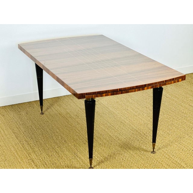 Mid-Century Modern Art Deco Dining Table in Varnished Rosewood, 1940 For Sale - Image 3 of 16