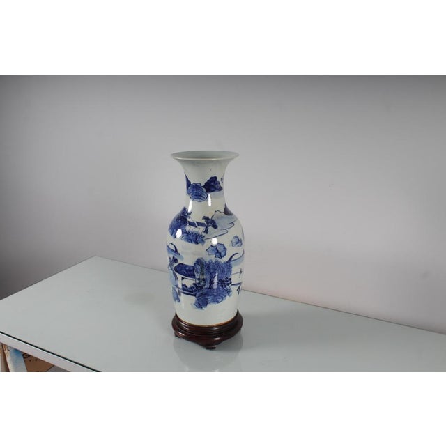 Asian Blue and White Porcelain Vase, 1880 For Sale - Image 6 of 16