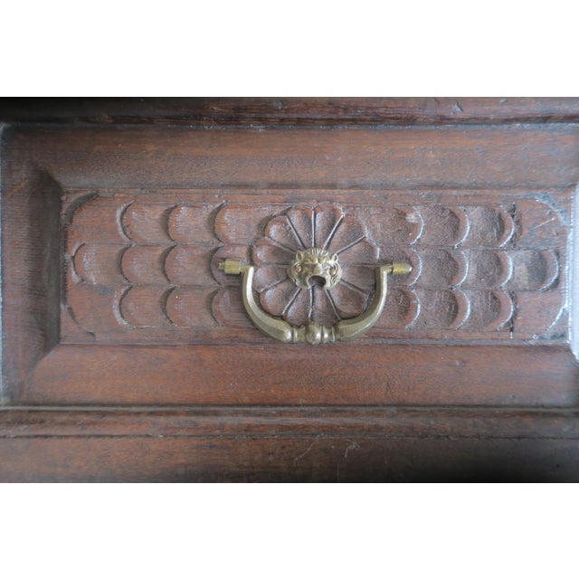 Antique Carved Oak Farmhouse Wardrobe, 1780 For Sale - Image 16 of 18