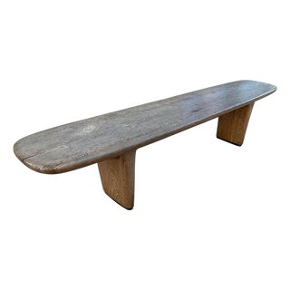 Andrianna Shamaris Mid Century Couture Teak Wood Bench For Sale