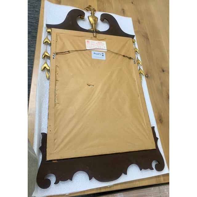 Friedman Late 20th Century Friedman Brothers Mahogany Beveled Mirror With Gold Gilt Accents For Sale - Image 4 of 6