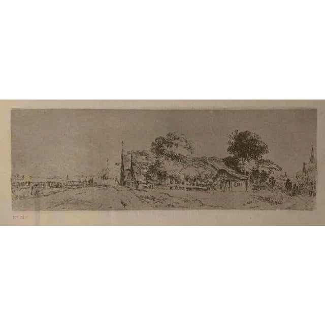 Landscape is an etching on ivory-colored paper realized after an etching by Rembrandt. This wonderful piece of art belongs...