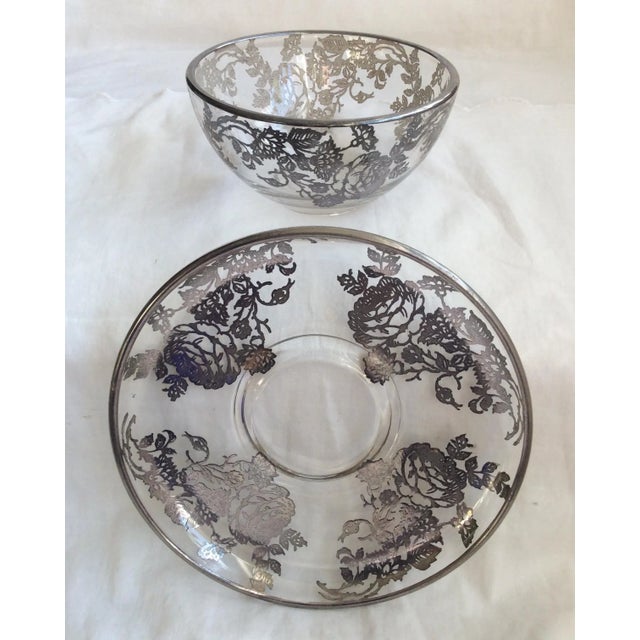 This darling bowl and saucer pair belonged to an Aunt who collected sterling silver overlay pieces for many years. I was...