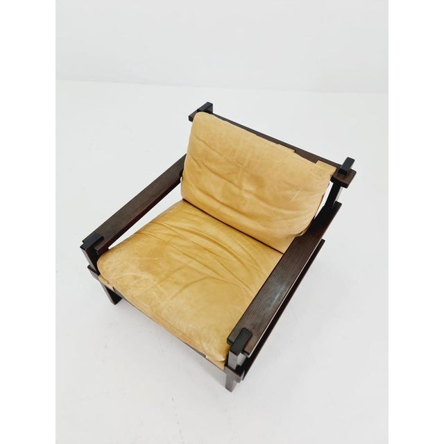 Mid-Century Modern Lounge Chair in Leather and Wood from Straub, Germany, 1960s For Sale - Image 5 of 18