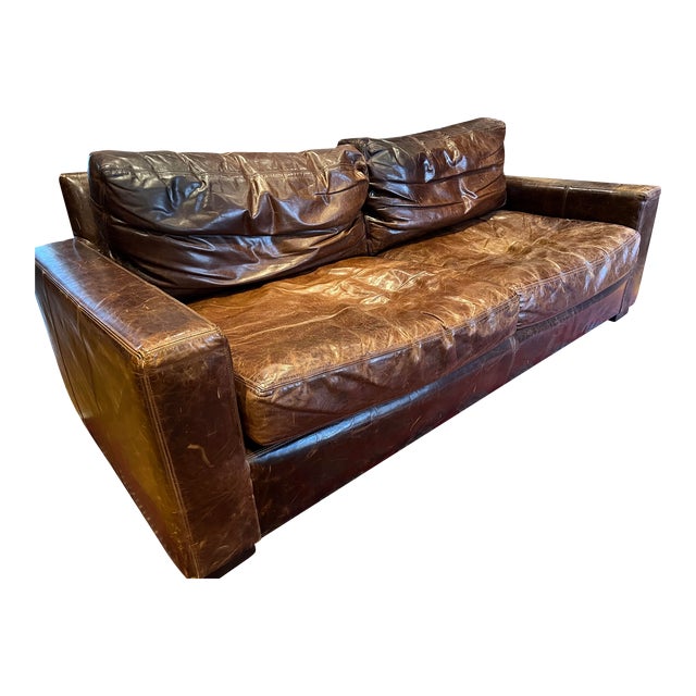 Restoration Hardware Maxwell Leather Sofa Chairish