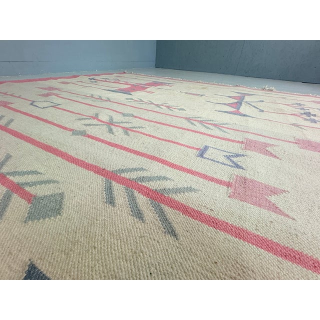 Vintage Folk Art Kilim Rug in Wool and Cotton, Poland, 1970s For Sale - Image 12 of 18