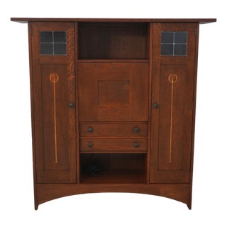 Stickley Mission Oak Arts & Crafts Bookcase Desk For Sale