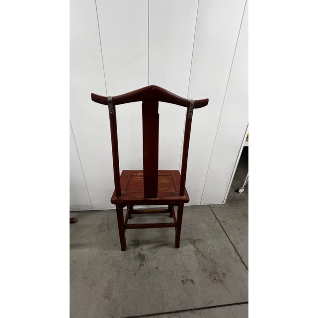 Pair of Vintage Chinese Yoke-Back Hardwood Side Chairs, Mid-20th Century For Sale - Image 4 of 6