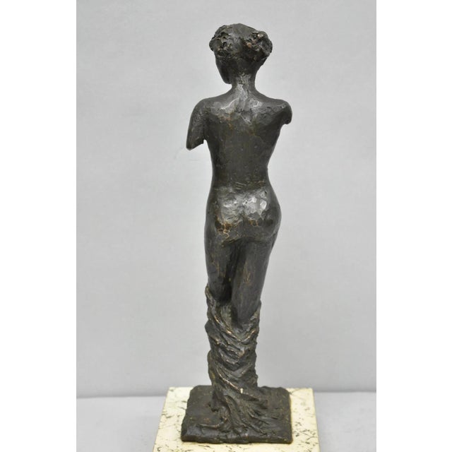 Vintage Mid Century Modern Bronze Nude Woman Sculpture Figure Signed "A Risi" For Sale - Image 11 of 18