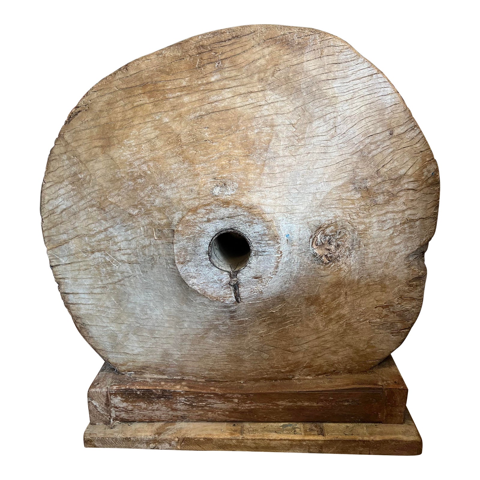 Wood Cart Wheel on Wood Stand, Circa 18th Century Egypt Chairish