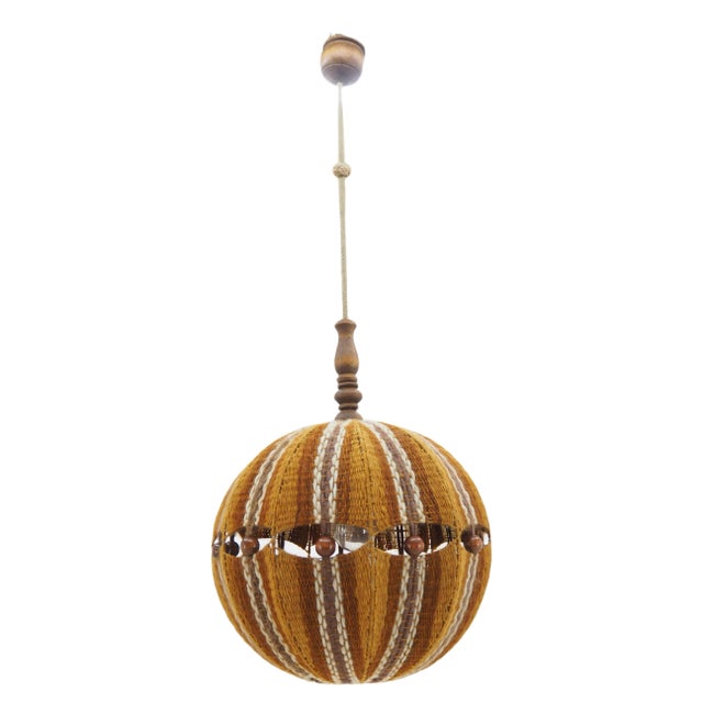 Mid-Century Czechoslovakian Fabric Pendant, 1960s For Sale