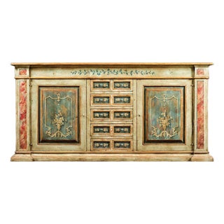 Italian Hand-Painted Tuscan Sideboard For Sale