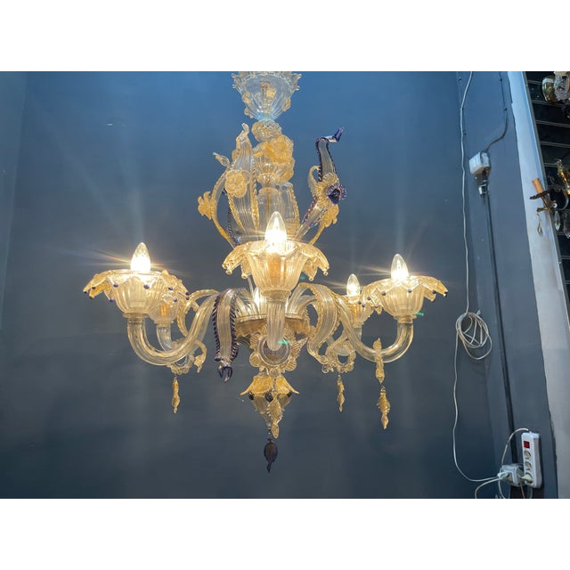 Blue Venetian Murano Glass Chandelier, 1960s For Sale - Image 8 of 18
