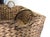 Vintage Water Hyacinth Woven Reed Basket + Brass Handles For Sale - Image 4 of 11