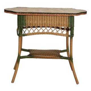 Antique Wicker Table by Llyod Loom For Sale