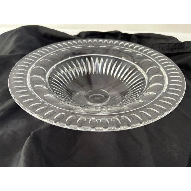 Midcentury Vintage Signed Hawkes Clear Crystal Footed Centerpiece 12” D x 4”H No cracks or chips with minor scratches , in...
