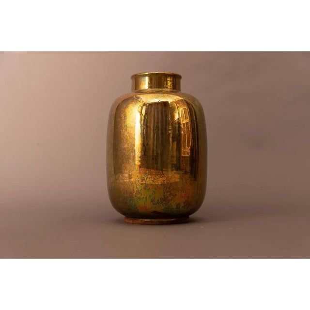 Golden Vase in Glazed Ceramic by Riccardo Gatti For Sale - Image 10 of 12