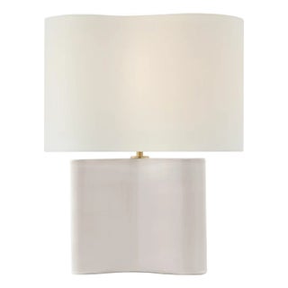 AERIN by Visual Comfort Signature Mishca Medium Table Lamp in Ivory with Linen Shade For Sale