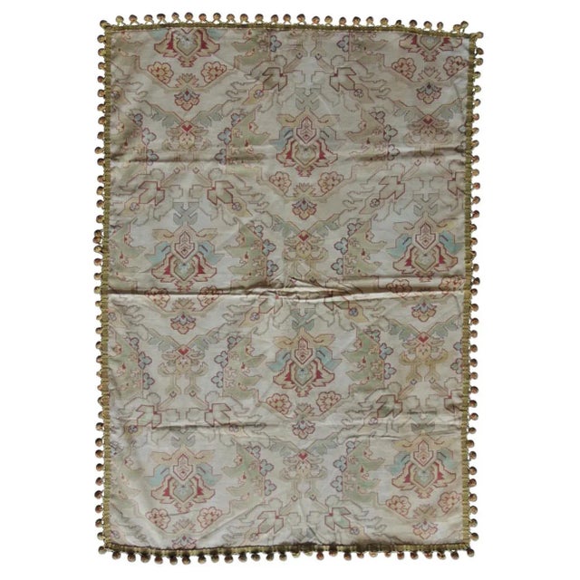 Vintage Red and Green Kilim Style Table Topper Textile For Sale In Tampa - Image 6 of 6