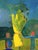 Mid-Century Modern 'Circle of Light' Vintage Original Figurative Landscape Oil Painting, Framed For Sale - Image 9 of 13