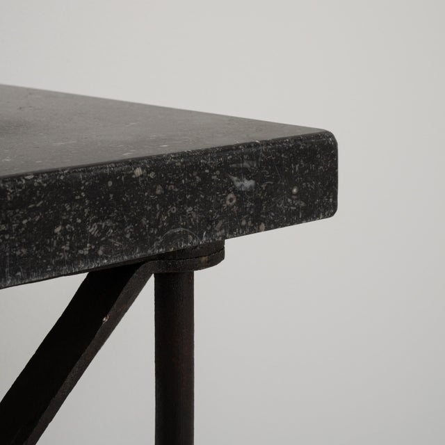 19th Century French Wrought Iron Console with Blue Stone Top For Sale - Image 13 of 13