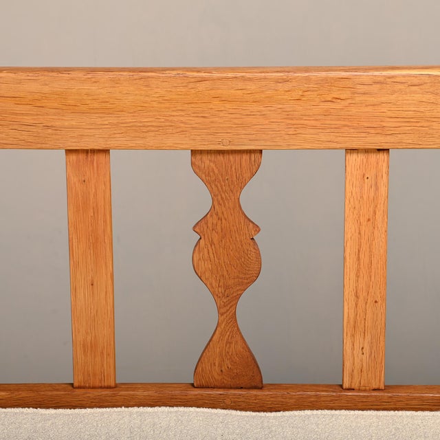 Scandinavian Hall Bench in Oak and Bouclé Cushion in the style of Henning Kjærnulf, 1960s For Sale - Image 13 of 16