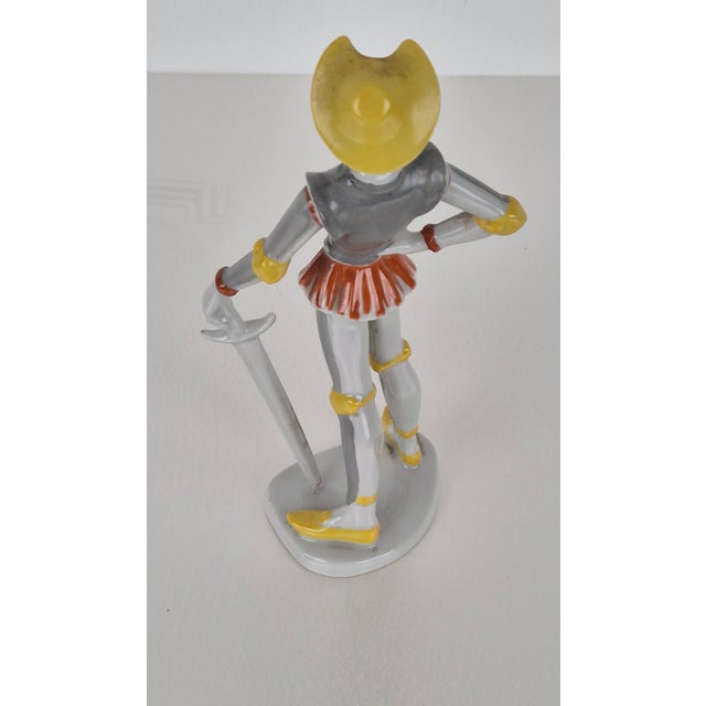 Ceramic Art Deco Don Quixote De La Mancha Figure from Drasche, 1950s For Sale - Image 7 of 18