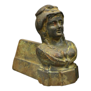 Late 20th Century French Victorian Style Cast Iron Figural Women Bust Maiden Form Boot Scraper
