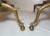 Metal Pair of Antique 1700's Peened Brass Wrought Iron Federal Double Lemon Andirons For Sale - Image 7 of 14