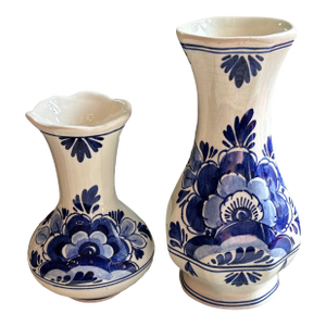 Vintage Pair of Petite Delft Vases