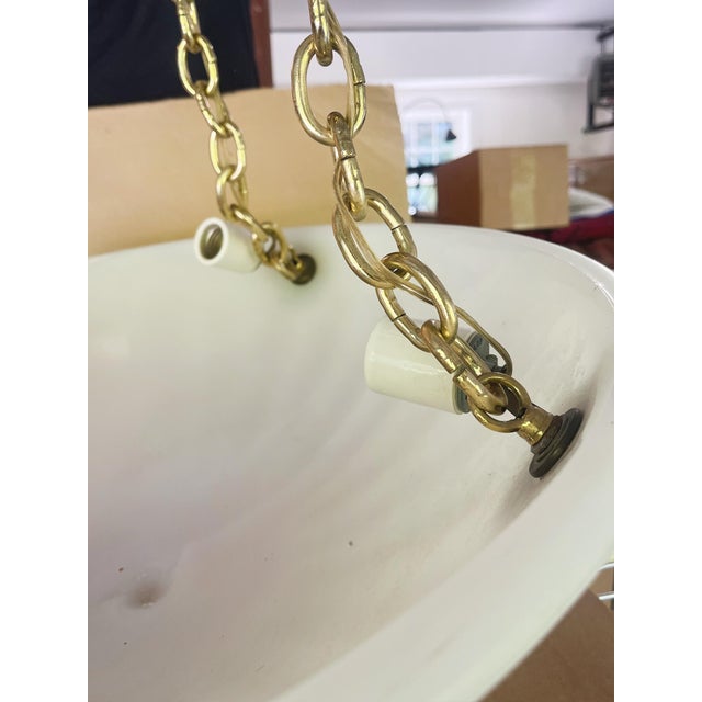 20th Century Art Nouveau Moonstone Plafonnier Pendant Light For Sale In New York - Image 6 of 11