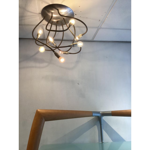 Brutalist Flexible Metal Ceiling Lamp, 1980 For Sale - Image 3 of 8