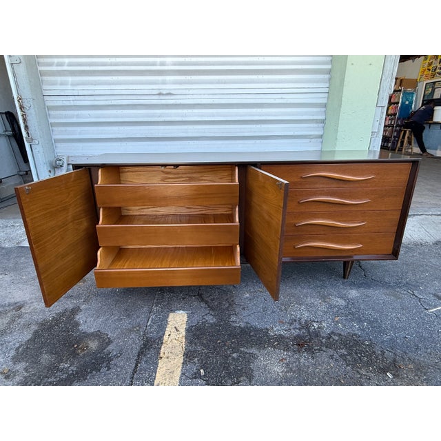 1950s Mid Century Italian Marquetry Credenza Sidboard For Sale - Image 4 of 12