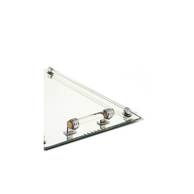 Mid-Century Modern 1950s Deco Mirrored Rectangle Tray For Sale - Image 3 of 3